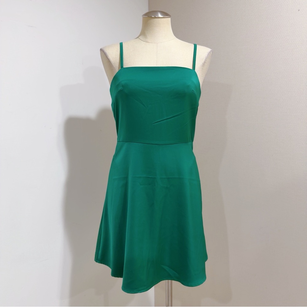 Studio 19 Francesca's Emerald Green Spaghetti Strap Mini Dress Size S